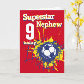 Superstar Nephew 9. Geburtstag Fußballsport Rot Karte (Gelbe Blume)