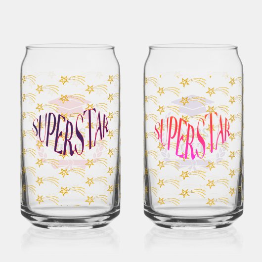 Superstar Pattern Abschluss Trinkbehälter Set Dosenglas (Vorderseite)