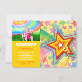 Superstar Rainbow Colorful Birthday Party Einladun Einladung (Vorderseite)