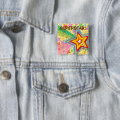 Superstar Rainbow Colorful Fun Kid's Gefallen Butt Button (Beispiel)