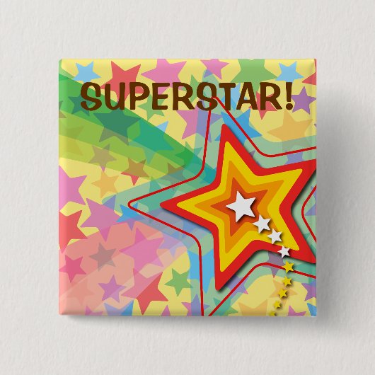 Superstar Rainbow Colorful Fun Kid's Gefallen Butt Button (Vorderseite)