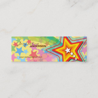 Superstar-Regenbogen-bunte kundenspezifische Mini Visitenkarte