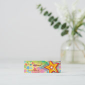 Superstar-Regenbogen-bunte kundenspezifische Mini Visitenkarte (Stehend Vorderseite)