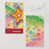 Superstar-Regenbogen-bunte kundenspezifische Visitenkarte (Vorne/Hinten)