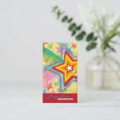 Superstar-Regenbogen-bunte kundenspezifische Visitenkarte (Stehend Vorderseite)