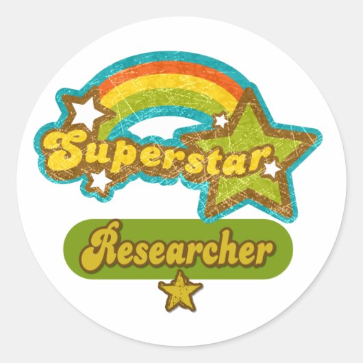 Superstar Researcher Runder Aufkleber (Vorderseite)