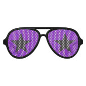 Superstar Rockstar Cool Black Star Lila Party Partybrille (Vorderseite)