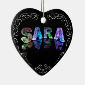 Superstar Sara - Name in den Lichtern (Fotografie) Keramik Ornament (Rechts)