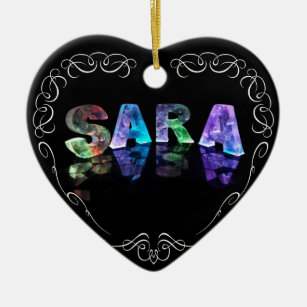 Superstar Sara - Name in den Lichtern (Fotografie) Keramik Ornament