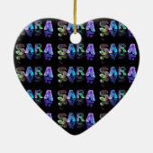 Superstar Sara - Name in den Lichtern (Fotografie) Keramik Ornament (Hinten)