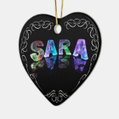 Superstar Sara - Name in den Lichtern (Fotografie) Keramik Ornament (Links)