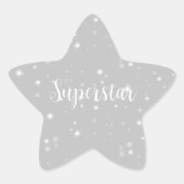 Superstar Silver Gray Starlight Stern-Aufkleber (Vorderseite)