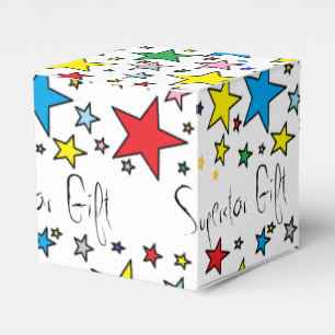 Superstar Sterne Glückliches Muster Papier Gefalle Geschenkschachtel