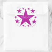Superstar-Sticker, Lila Runder Aufkleber (Tasche)