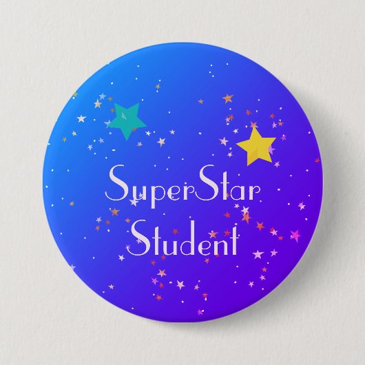 SuperStar Student mit Sternen Button (Vorderseite)