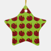 Superstar Teacher Red Apple Weihnachten Keramikornament (Hinten)