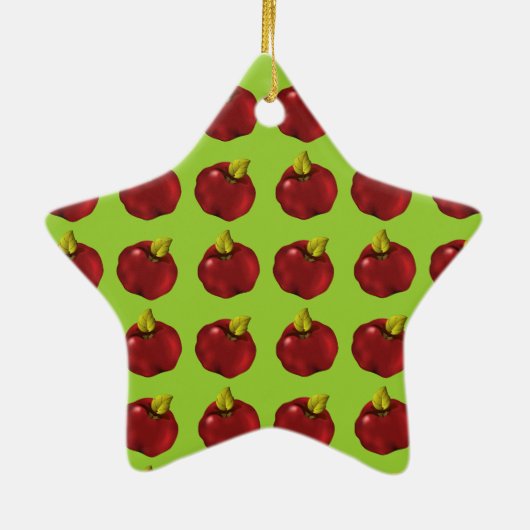 Superstar Teacher Red Apple Weihnachten Keramikornament (Hinten)