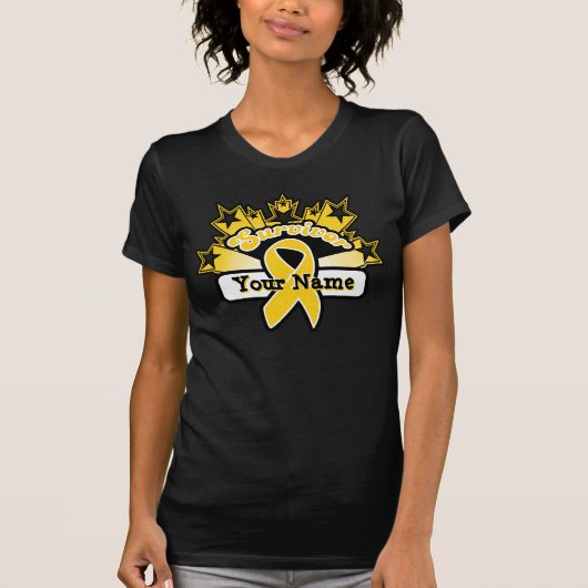 Superstar-Überlebend-Name-Kindheits-Krebs T-Shirt (Vorderseite)