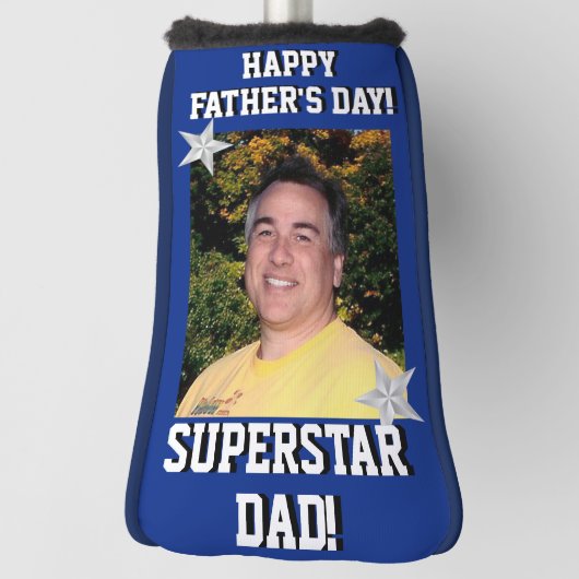 "Superstar Vater" Vatertag Foto Golf Headcover (Rotieren 90)