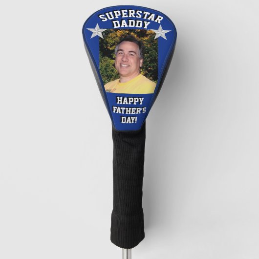 "Superstar Vater" Vatertag Foto Putter Golf Headcover (Vorderseite)