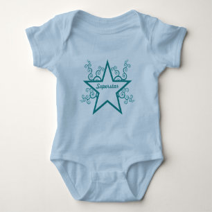 Superstar Wirbel Baby T-Shirt, Aquamarin Strampler