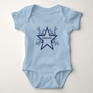 Superstar Wirbel Baby T-Shirt, Dunkelblau Strampler