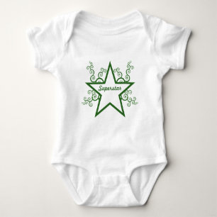 Superstar Wirbel Baby T-Shirt, Forest Green Strampler