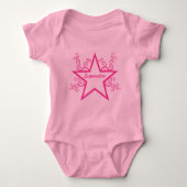 Superstar Wirbel Baby T-Shirt, hellrosa Baby Strampler (Vorderseite)