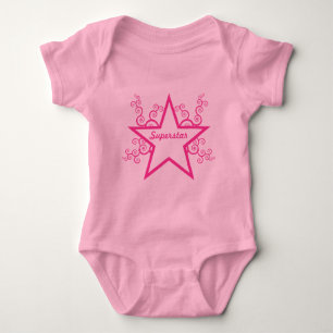 Superstar Wirbel Baby T-Shirt, hellrosa Baby Strampler