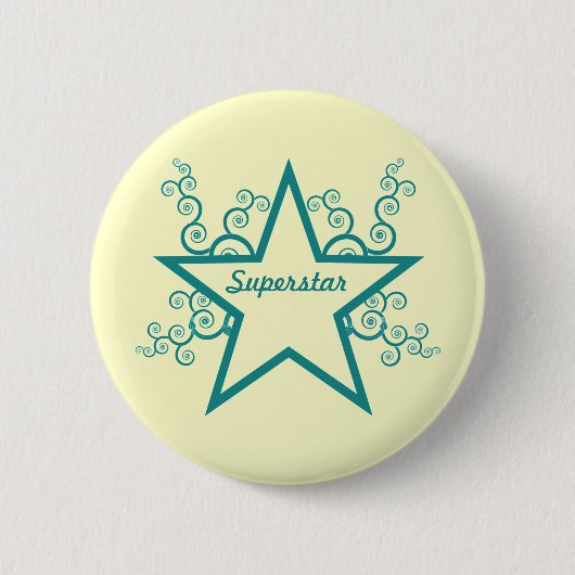 Superstar Wirbel Button, Aquamarin Button (Vorderseite)