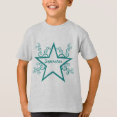 Superstar Wirbel Kinder Shirt, Aquamarin T-Shirt (Vorderseite)
