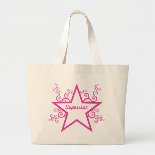 Superstar Wirbel Tasche, hellrosa Jumbo Stoffbeutel (Vorne)