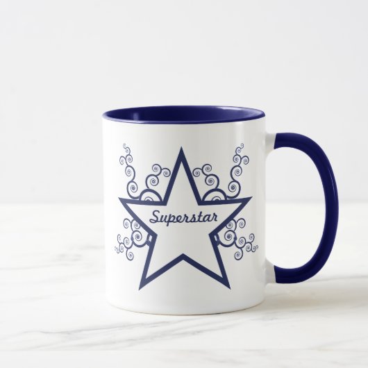 Superstar Wirbel Tasse, Dunkelblau Tasse (Rechts)