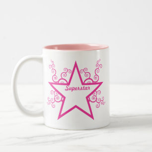 Superstar-Wirbel Tasse, helles Rosa Zweifarbige Tasse