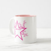 Superstar Wirbel Tasse, hellrosa Zweifarbige Tasse (Vorderseite Links)