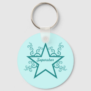 Superstar-Wirbels-Schlüsselanhänger, aquamarin Schlüsselanhänger