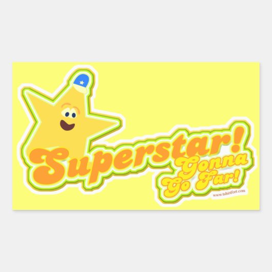 Superstar wird so weit gehen rechteckiger aufkleber (Vorderseite)