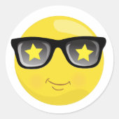 Superstar Yellow Emoji Stickers (Vorderseite)