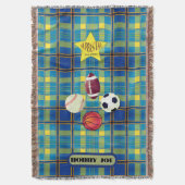 Superstar Yellow Kariert Decke (Vorderseite Vertikal)