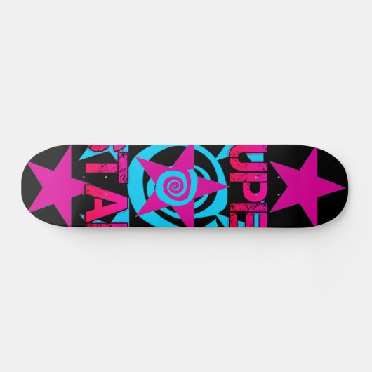 Superstern-heißes Rosa-aquamarine Skateboard (Horizontal)