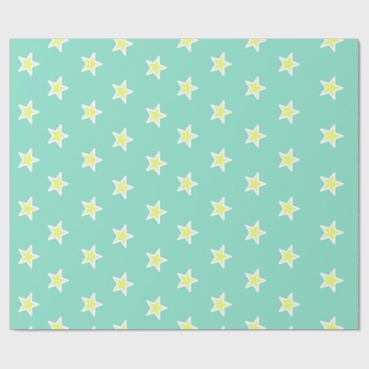 Superstern-Seeschaum-Grün Geschenkpapier (Flach)