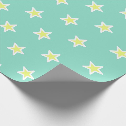 Superstern-Seeschaum-Grün Geschenkpapier (Ecke)