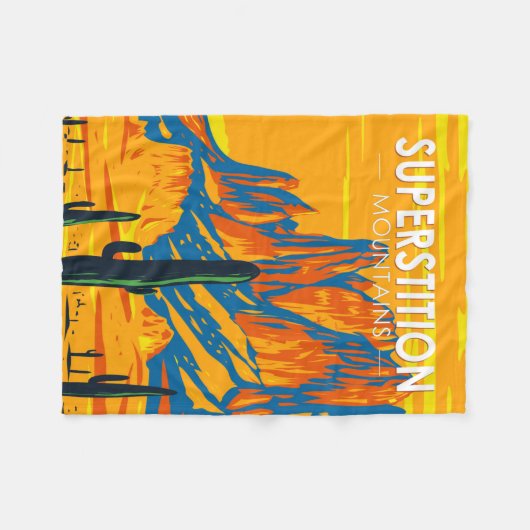 Superstiative Berge Arizona Vintag Fleecedecke (Vorderseite (Horizontal))