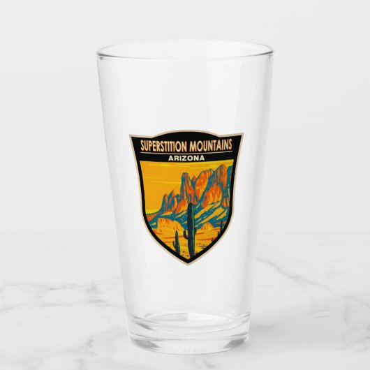 Superstiative Berge Arizona Vintag Glas (Vorderseite)