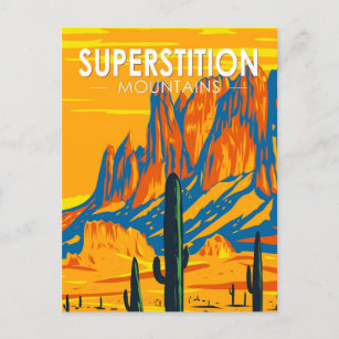Superstil Berge Arizona Vintage Postkarte
