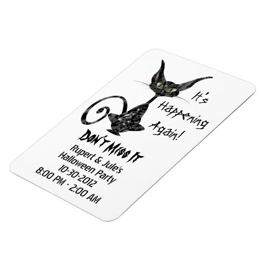 Superstitel Black Cat Save the Date Magnet (Linke Seite)