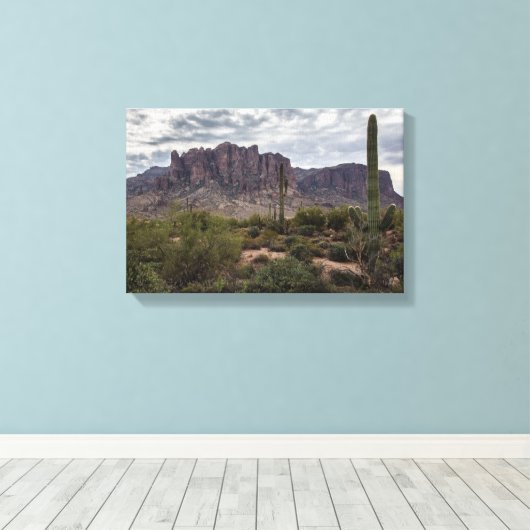 Superstition Berge eingepackte Leinwand (Insitu (Holzboden))