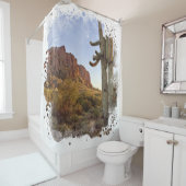 Superstition Mountain Abend Light Saguaro Cactus Duschvorhang (Beispiel)