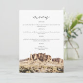 SUPERSTITION MOUNTAIN Watercolor Wedding Menu Card Menükarte (Stehend Vorderseite)