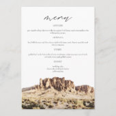 SUPERSTITION MOUNTAIN Watercolor Wedding Menu Card Menükarte (Vorderseite)